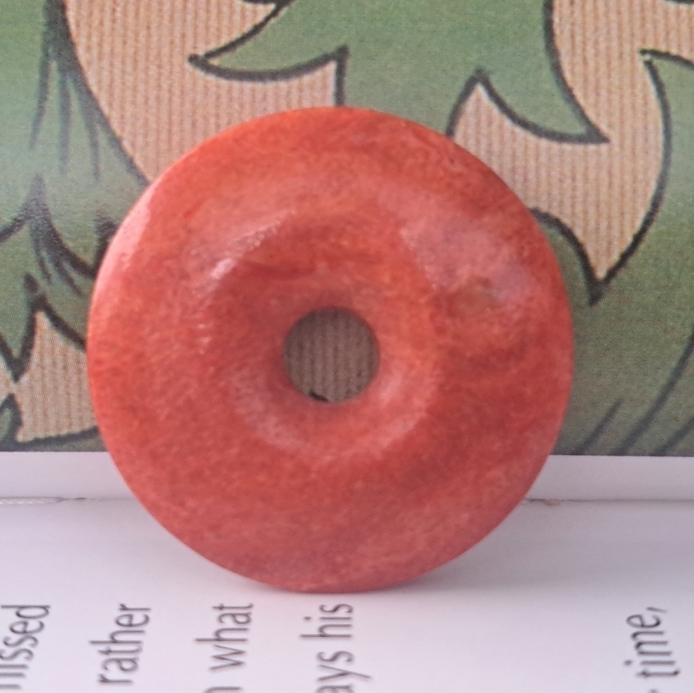 Coral donut pendant